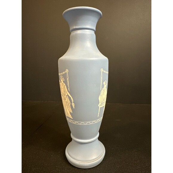 Avon Blue Jasperware Style Vase 7.5” - Picture 3 of 5